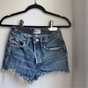 Agolde Distressed Blue Jean Shorts